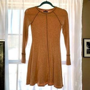 XS peach/orange urban outfitters long sleeve dress